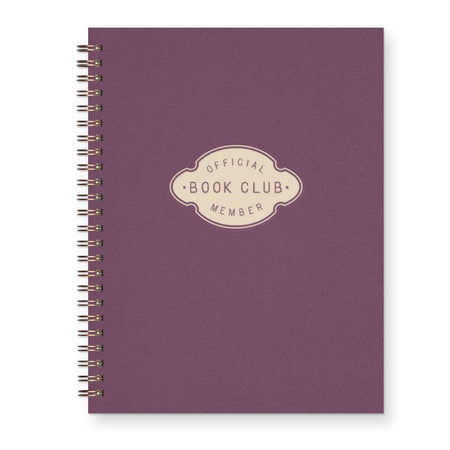 Plum purple cover with ivory scallopped oval in center with purple text saying, 