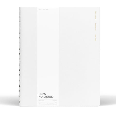 Notebook in ash white color with coil spine on left side.