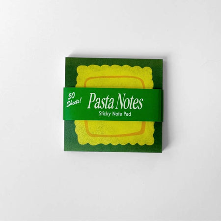 Sticky notes in the image of a yellow pasta ravioli.