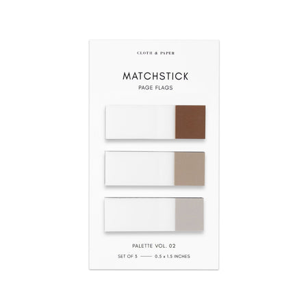 Rectangle sticky notes in brown, tan and gray shades presented on an ivory background.