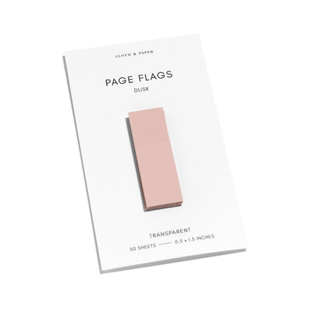 Rectangular sticky note flags in a dusk pink color.