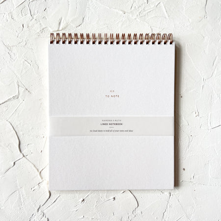 To Note Lined Notebook | Chalk White